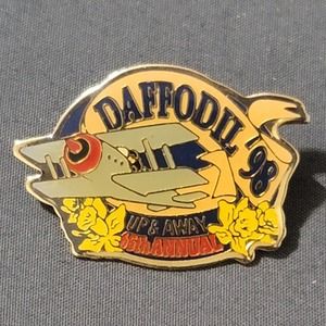 Vtg 1998 65th Annual Daffodil Airplane Biplane Lapel Pin